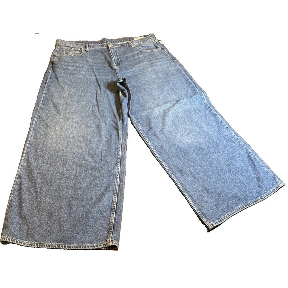 GAP Baggy Mid Rise Jeans Women's 20 Long 35‎ Blue Wide Leg NWT Ultrasoft